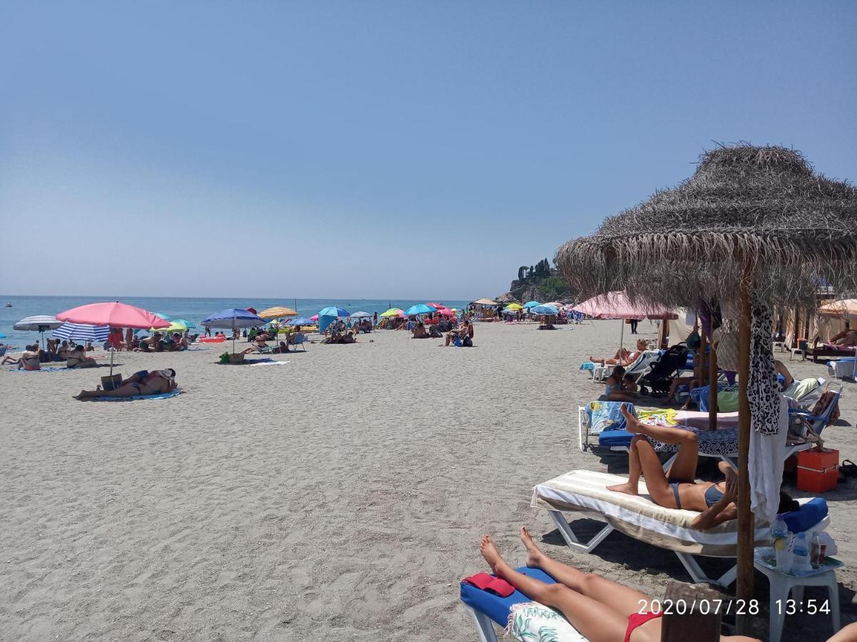 Nerja 1ª Linea De Playa De Burriana , Terraza Grande Al Mar Leilighet Eksteriør bilde